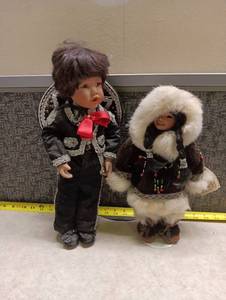 lot 590 image: Alaskan Friends Genuine Porcelain Doll Lot of 2