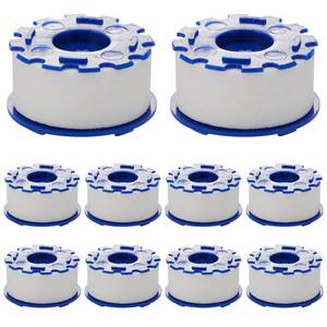 lot 17582 image: 10 Pack Sink Water Faucet Filter Cartridge Replacements, Faucet Water Filter Replacements for Faucet Kitchen Bathroom Sink Filter Removes Chlorine Fluoride Heavy Metals Hard Water - Retail $10