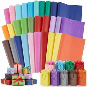 lot 17594 image: 120 Sheets Tissue Paper, 20x14 Inch Gift Wrapping Paper Bulk for DIY Crafts Gift Box Wrapping 20 Colors - Retail $7