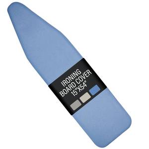 lot 17597 image: Ironing Board Cover and Pad with Silicone Coating, Thick Scorch-Resistant Padding, Heavy Duty for Home & Professional Use, Fits 15 x 54 Inches Boards, Secure Hook & Loop Fastener (Blue) - Retail $18