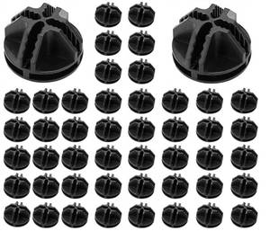 lot 17604 image: Wire Cube Plastic Connector 50Pcs Wire Grid Cube Organizer Connector for Modular Closet Storage Organizer and Wire Shelving (Black) - Retail $10