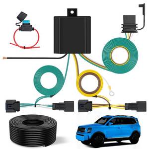 lot 17679 image: 4 Pin Trailer Wiring Harness Kit 56490 Vehicle Standard 4 Way Connector Custom for 2023 2024 2025 Kia Telluride LX Telluride S Simple Fit Tow Hitch - Retail $50