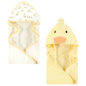 lot 17684 image: Hudson Baby Unisex Baby Cotton Animal Face Hooded Towel, Yellow Duck, One Size - Retail $26