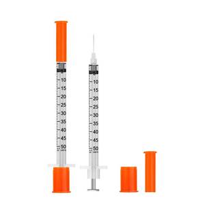lot 17695 image: 0.5ml Syringe with Needle,31G 0.5cc 516 Inch 8mm Needle and Syringe,Individually Wrapped,Pack of 30 - Retail $10