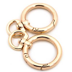 lot 17721 image: O Rings Snap Clip Spring Opening O-Ring Carabiner Keyring,8 PCS Buckle for Purse Jewelry Bags Lanyard Keychain Supplies (1,Gold) - Retail $14