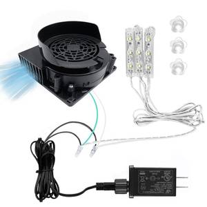 lot 17738 image: Inflatable Fan Blower Replacement, 12V 1.2A Waterproof Air Blower with 3 LED Light String for Halloween, Christmas, Easter��Thanksgiving Day Inflatables Fan Blower, Inflatables Indoor Outdoor - Retail $19