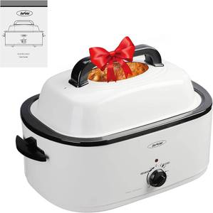 lot 8412 image: $96 Sunvivi Roaster Oven, 24-Quart, 28lb Turkey Roaster with Defrost