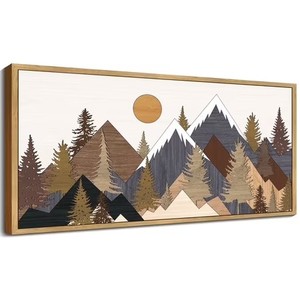 lot 8413 image: $66 SHENIFY Landscape Mountain Wall Art 20x40in Natural, see note.