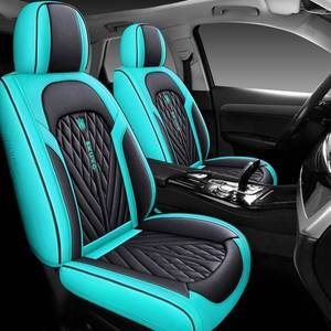lot 8425 image: $146 Leather Car Seat Covers Front & Rear, Universal Fit, 5 Seats