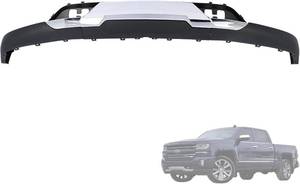 lot 8439 image: $200 Front Bumper Valance with Chrome Skid Plate for 2016-2019 Z71