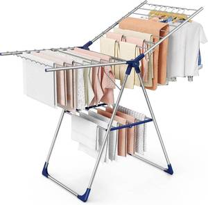 lot 8440 image: Sakugi Clothes Drying Rack with Height-Adjustable Wings, 55.5 L
