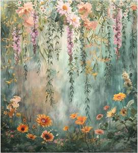 lot 8453 image: Vintage Wildflower Wall Dishwasher Magnet Cover, Anti-Scratch