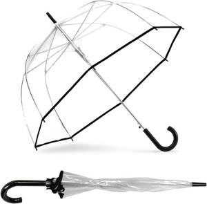 lot 8456 image: ShedRain Bubble Clear Umbrella, See-Through, Auto Open, Windproof