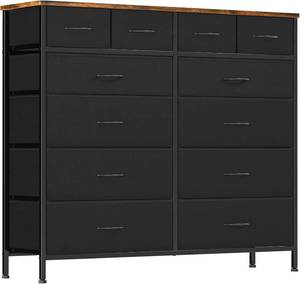 lot 8461 image: $90 VASICAR 12-Drawer Dresser - Tall Fabric Chest for Bedroom