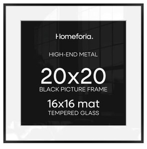 lot 8471 image: $80 High End Metal 20x20 Square Poster Frame Matted to 16x16 Print