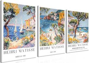 lot 8474 image: $58 Henri Matisse Beach Wall Art Coastal Landscape 16x24 Framed