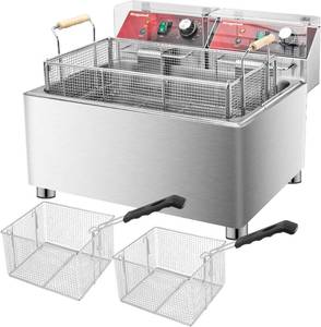 lot 8479 image: $310 Mvegoiuok Electric 25QT 3600W Deep Fryer, 3-Basket