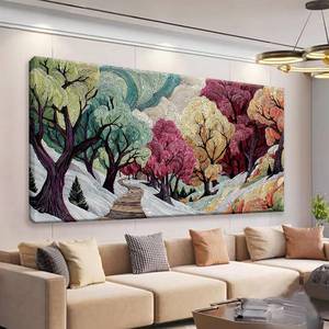 lot 8487 image: $127 TAIJXAGSG Boho Colorful Tree Canvas Wall Art 29x58