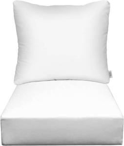 lot 8500 image: $259 RSH DECOR Sunbrella Deep Seating Cushion with Pillow Back, White