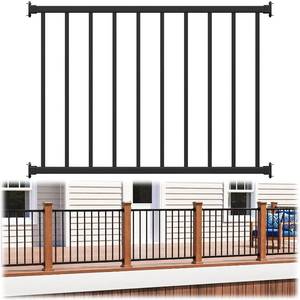 lot 8501 image: $75 Modular Aluminum Deck Railing, 36 x 4 ft, Matte Black, 1 Panel