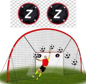 lot 8524 image: $163 ZEALFEEL 3in1 Soccer Goal with Backstop Net & Rebounder, 21x10ft