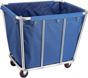 lot 8531 image: $100 Laundry Cart, 10 Bushels, Heavy-Duty Stainless Rolling Basket