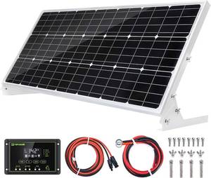 lot 8537 image: $110 Topsolar 100W 12V Solar Panel Kit with 30A Controller for OffGrid