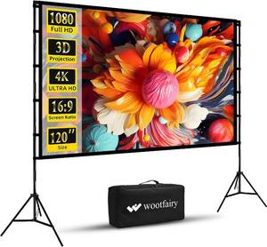 lot 8541 image: $63 Wootfairy 120-inch Foldable Projection Screen with Stand 169