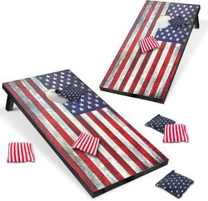 lot 8551 image: $110 Cornhole Board Set 4x2 Reg. Size with Carry Bags & 8 Bean Bags