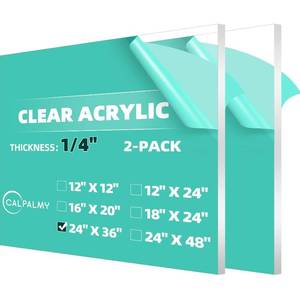 lot 8562 image: $70 CALPALMY (2-Pack) 24 x 36 Clear Acrylic Sheet 14 Thick