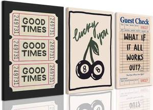 lot 8564 image: LYPHNX Framed Vintage Good Times Ticket Canvas Wall Art 12x16