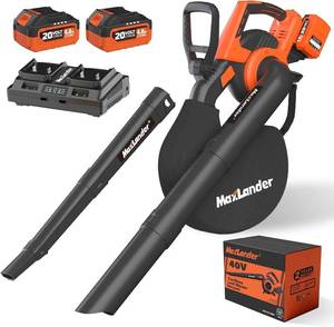 lot 8635 image: $149 MAXLANDER Cordless Leaf Blower & Vacuum with Bag, 3-in-1