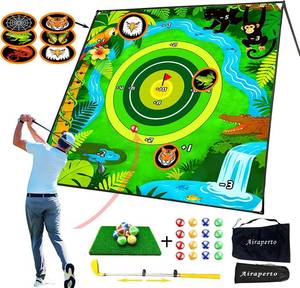 lot 8649 image: $140 Battle Golf Pong Game Set, 80x80 Chipping Mat with Club