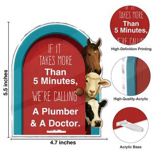 lot 106 image: Funny Farmhouse Bathroom Decor - Funny Farm Animals Bathroom Sign&nbsp