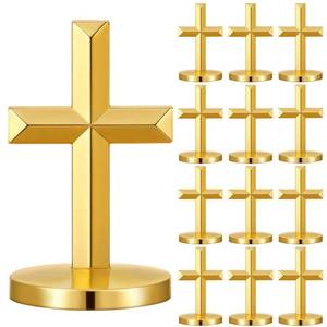 lot 125 image: 12 Pcs Baptism Mini Standing Crosses Metal&nbsp