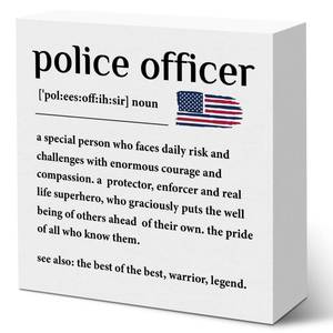 lot 200 image: Police Officer Wooden Sign Desk Decor