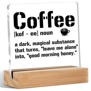 lot 201 image: Coffee Bar Acrylic Sign Desk Decor&nbsp