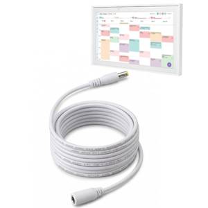 lot 228 image: Power Extension Cable Compatible with 15-inch Skylight Calendar, Male to Female Power Cord for Skylight Digital Calendar(6.6FT, White)