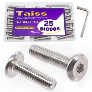 lot 229 image: 25pcs 14-20X1-14 Flat Head Socket Head Screw