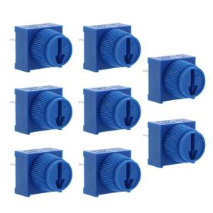 lot 235 image: CChiai 8PCS 10K Ohm Trimmer Potentiometer Breadboard Decorative Potentiometer Kit Blue Knob Variable Resistor Top Adjustment with Hat Straight Plug for Industrial Controls Robotics Photo Lens