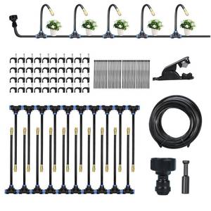 lot 240 image: &nbsp66FT Automatic Drip Irrigation Kit, Bendable Watering Hose with Multi Sprinkler Heads, Misting System for Garden Yard Outdoor Plants Greenhouse