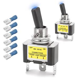lot 250 image: 2-Pack Automotive Toggle Switch with Blue Light&nbsp