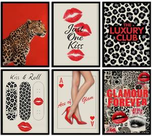 lot 265 image: Leopard Canvas Wall Art Set