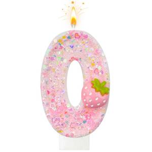 lot 272 image: Strawberry Number 0 Birthday Candles&nbsp