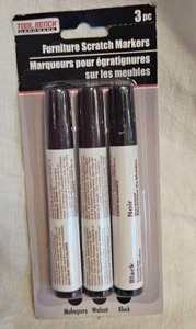 lot 315 image: Toolbench Hardware Furniture Scratch Markers 3pc Mahogany Walnut Black