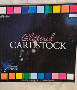 lot 328 image: Glittered Cardstock Scrapbook Paper Pad