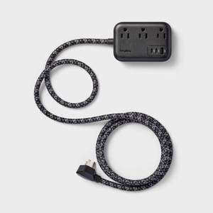 lot 5810 image: 6 Surge Protector 3OL  2C  1A - heyday Black - Retail $25