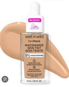 lot 5812 image: wet n wild Bare Focus Niacinamide Skin Tint 5% 32 mL 1.08 FL OZ Amber Beige
