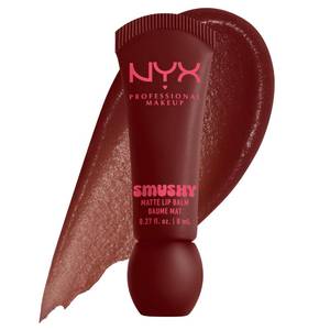lot 5818 image: NYX PROFESSIONAL MAKEUP Smushy Matte Lip Balm, Tinted Lip Moisturizer with Soft, Matte Finish - Smudge Fudge (Chocolate Brown) - Retail $8