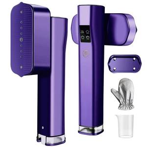 lot 5832 image: ABXMAS Portable Steamer for Clothes, 1200W Flat-Hanging Travel Steamer, 3 Levels for Powerful Handheld Clothes Steam, 15s Fast Heating for Travel Home Office and Dorm, 100ml(Purple) - Retail $30